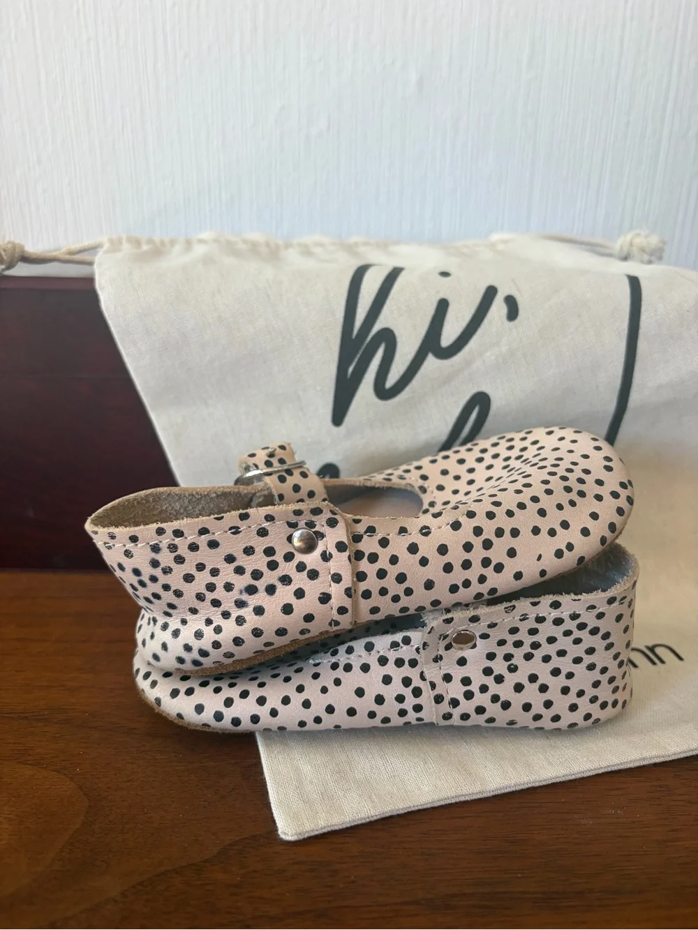 Piper Finn leather Polka Dot T-Strap Toddler Shoes